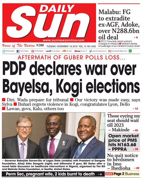 the sun newspapers nigeria